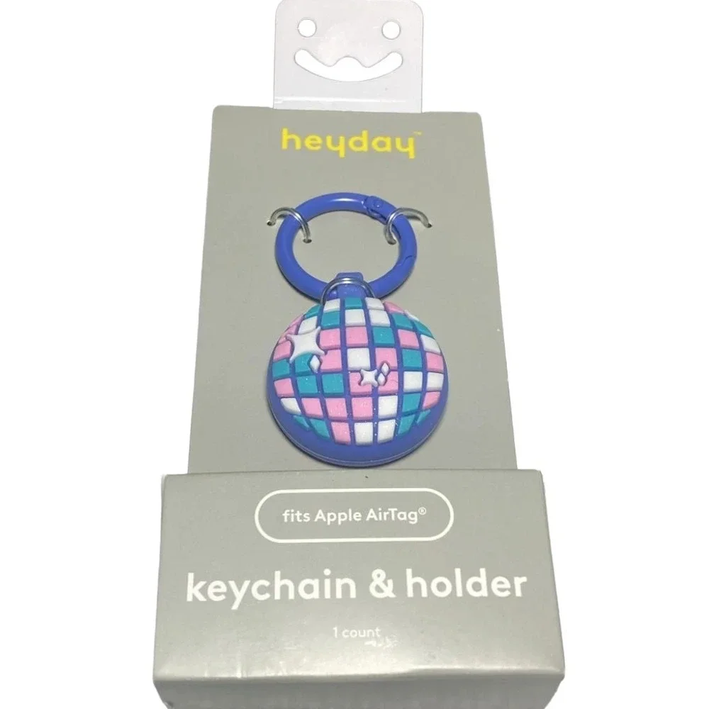 heyday AirTag Holder Disco Ball Silicone Keychain